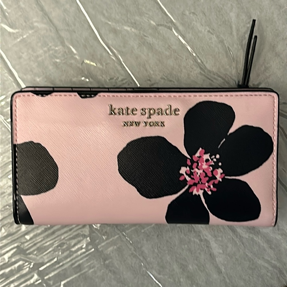 kate spade Pink Floral Zip Around Wallet